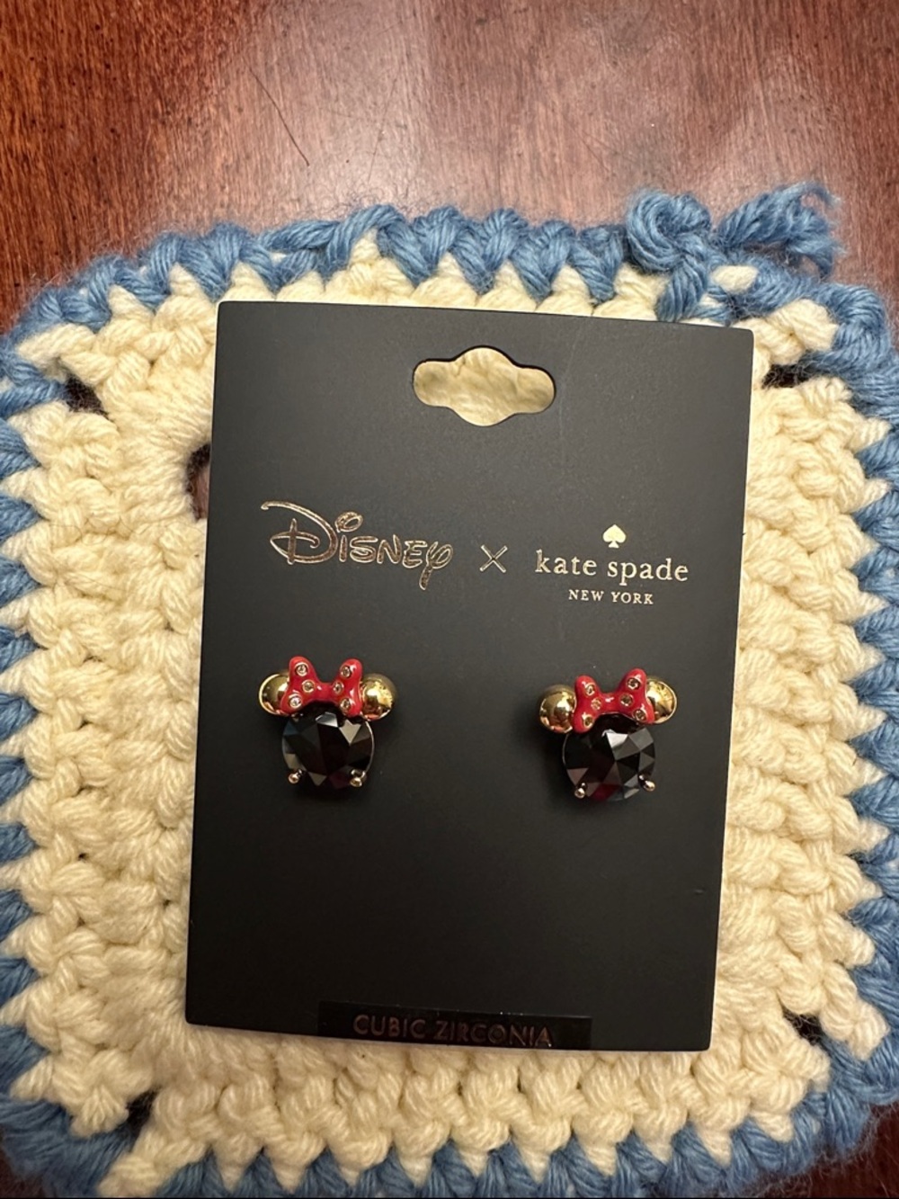 Disney x Kate Spade Black Minnie Mouse Earrings with Red Bows